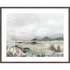 41" x 33" Wild Cactus Garden by Allison Pearce Wood Framed Wall Art Print - Amanti Art: Oversized Acrylic Lithograph - 1 of 4
