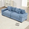92" Modern Corduroy Sofa with Extra-Thick Cushions and Throw Pillows, Comfy Oversized Cloud Sofa for Living Room or Apartment–The Pop Home - 3 of 4