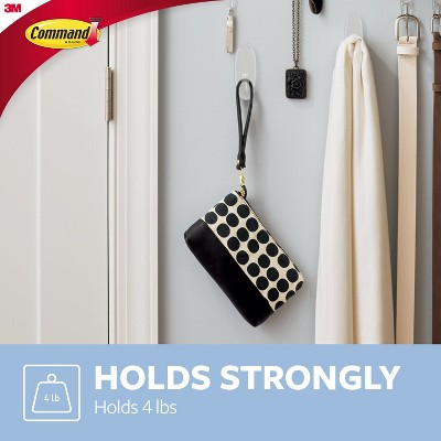 Command Large Clear Plastic Hooks with Adhesive Strips Value Pack