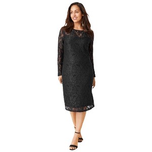 Jessica London Women's Plus Size Stretch Lace Shift Dress - 1 of 4