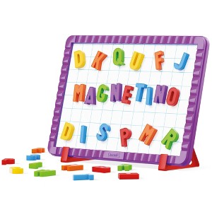 Quercetti: Magnetic Letters Set - 44 Letters & Grid, ABC Spelling Toy, Kids 4+ - 1 of 4