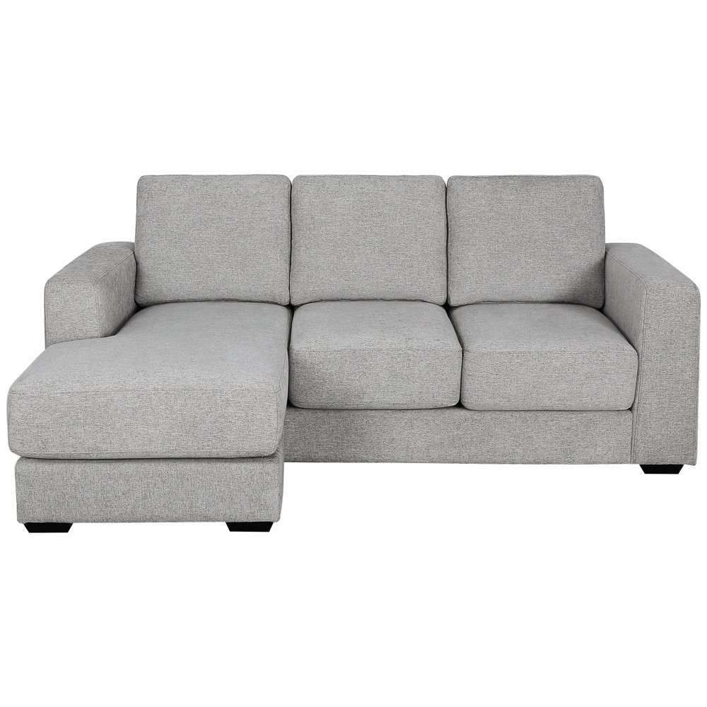 Photos - Storage Combination Elizabeth Stain Resistant Fabric Reversible Chaise Sectional Sofa Light Gr