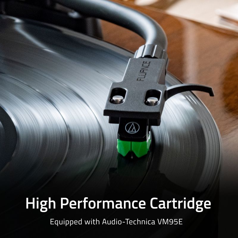 Fluance High Fidelity Vinyl Turntable Record Player, Audio Technica VM95E, Anti-Resonant Platter, Acrylic Mat, Preamp, 4 of 9