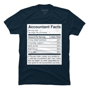 Men's Design By Humans Accountant Nutrition Facts Label By EJamjar T-Shirt - 1 of 2