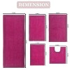 Luxury Reversible Bathroom Rugs Set, Washable Rug, Extra Soft and Absorbent bath Rug, Non-Slip Bath Mat Set, 5 Pcs Set with Runner, Hot Pink - 3 of 4