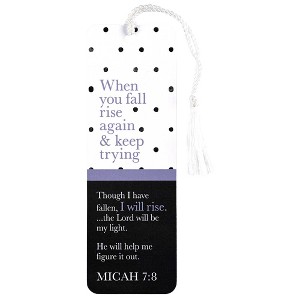 Dicksons BKMTL-493 When You Fall Rise and Keep Trying Black and White Polka Dot 2 x 6 Paper and Tassel Encouraging Tassel Bookmark, Pack of 12 - 1 of 2