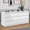 PAGED Wooden Dresser with 6 Drawers Rustic Farmhouse Style Storage Cabinet with Metal Handles for Living Room - 2 of 4
