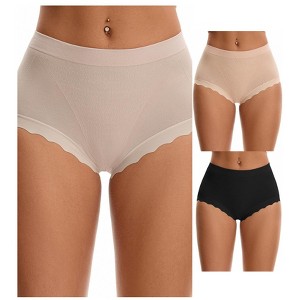 INSPIRE CHIC 3 Packs Women's High Waisted Breathable Tummy Control Underpants - 1 of 4