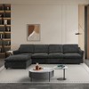 Modern Oversized Deep Seat Sectional Sofa with Reversible Chaise, Five-Seat Armless Couch in Loop Yarn Fabric - 2 of 4