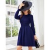 Womens Sweater Dress Long Sleeve Crewneck High Waist A-Line Cute Knitted Mini Sweater Dress - 2 of 4