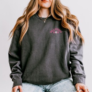 Simply Sage Market Embroidered Volleyball Mom Lightweight Garment Dyed Sweatshirt - 1 of 4