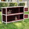 PawHut 54" 2-Story Rabbit Hutch Bunny Cage With Openable Roof, No Leak Tray and Fun Enclosed Run, Indoor/Outdoor - 3 of 4