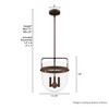 Karloff 11.75" Textured Rust Pendant Light - 3 Bulb Incandescent Ceiling Fixture for Kitchen & Dining Room - 2 of 4