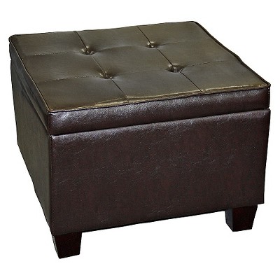 Modern Room Fit Storage Ottoman Brown - Ore International