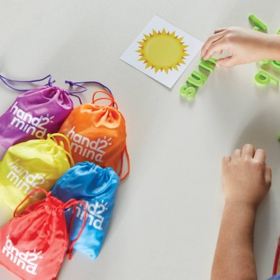 Rainbow Lowercase Magnetic Letters with Colorful Storage Bags