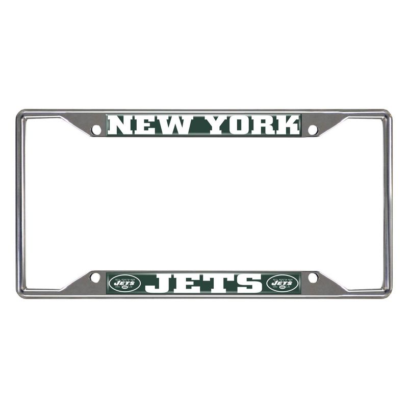 NFL New York Jets Stainless Steel License Plate Frame, 1 of 4