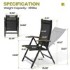 Crestlive Products 7pc Outdoor Dining set Patio Rectangle Table with Folding Chairs Aluminum Frame with Wood-Like Tabletop and Umbrella Hole - 2 of 4