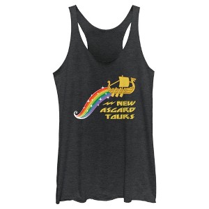 Women's Marvel: Thor: Love and Thunder New Asgard Tours Logo Racerback Tank Top - 1 of 4