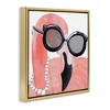 Stupell Industries Flamingo with Glam Pearls Floating Frame Canvas Art - 2 of 4