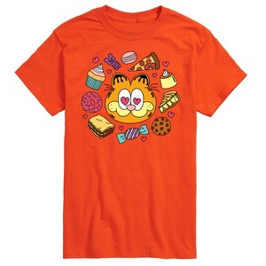 Men's - Garfield - Garfield Hearts Food Short Sleeve Graphic T-Shirt - 1 of 4