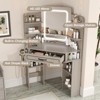 Corner Vanity Desk with LED Mirror, Lots Open Shelves & Charging Station, 3 Lighting Modes, Gray - 3 of 4
