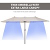Aghana Digitals 15ft Cream White Double-Sided Patio Umbrella with Crank Handle - UV Protection, - 3 of 4