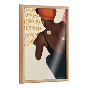 18" x 24" Blake I Love Me I Love You Framed Printed Glass by Mary Joak Natural - Kate & Laurel All Things Decor - 1 of 4