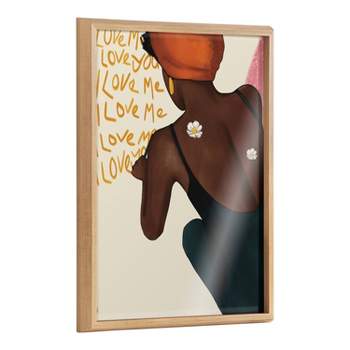 18" x 24" Blake I Love Me I Love You Framed Printed Glass by Mary Joak Natural - Kate & Laurel All Things Decor