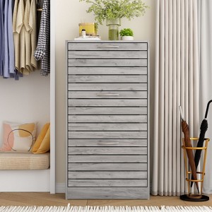 Famapy Wood Grain Design Shoe Cabinet Entryway Shoe Rack 3 Tier Shelves - 1 of 4