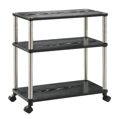 Designs2Go 3 Tier Office Caddy with Wheels Black - Breighton Home