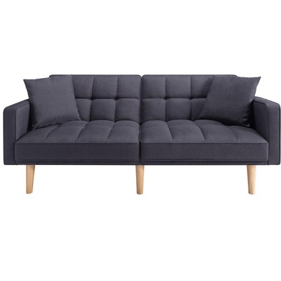 71.4 inch Modern Adult Futon Sofa Bed,Adult Sleeping Chouch with 2 Pillows for Livingroom
