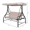 Tangkula 3 Person Porch Swing Hammock Bench Chair Outdoor with Canopy Turquoise/Beige/Black/Brown/Red - 4 of 4