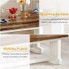 Okak Farmhouse 3-Piece Rectangular Dining Table with Tuck-Under Benches,Minimalist Kitchen Dinner Table for Dining Room,Family Meals - 4 of 4