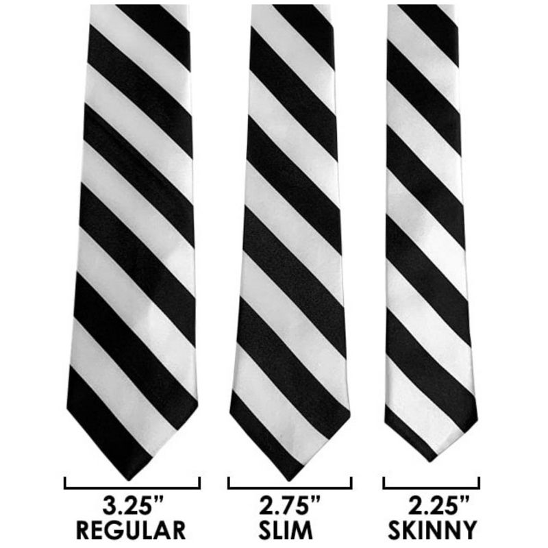 Men's 2.75 W And 58 L Inch With 0.75 Inch Stripe Width College Stripe Slim Woven Necktie, 2 of 3