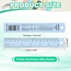 Unique Bargains Aluminum Alloy Rulers with Centimeters Millimeters Inches and Conversion Table 2 Pcs - 2 of 4