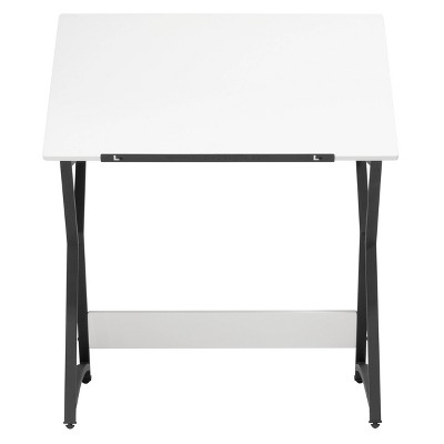 36" Wide Adjustable White and Black Craft Drawing Table