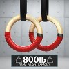 Olympic Wooden Gymnastics Rings with Adjustable Straps, 1.25" and 1" Grip for Pull Ups, Dips, Muscle Ups - 4 of 4