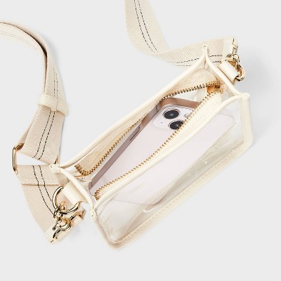 Сумки Universal Thread Everyday Crossbody Bag - Universal Thread™ Stucco Clear: TPU Shell, Detachable Strap, 57.25" Max Length — фото 4