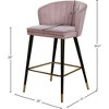 Meridian Furniture,Cassie Pink Velvet Stool, Set of 2 - 4 of 4