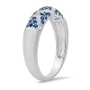 Sterling Silver Pave Sapphire CZ 'X' Band Ring - 2 of 3