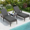 Aoodor 72 x 21 x 3 Inches Patio Chaise Lounger Cushions, Olefin Fabric Slipcovers with Sponge Foam, Set of 2 - 2 of 4
