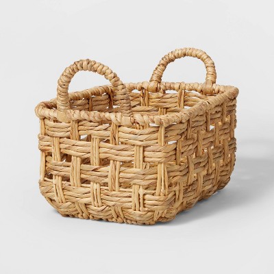 Image of Rectangular Tall Twisted Open Checkered Weave Basket - Brightroom™