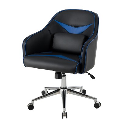 Costway Office Chair Swivel Adjustable Height w/ Massage Lumbar Support Blue