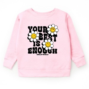 The Juniper Shop SmileyWorld Your Best Is Enough Floral Youth Sweatshirt - 1 of 3