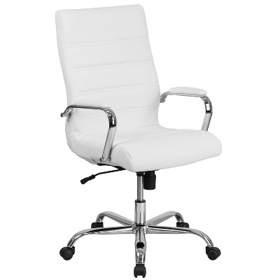 Emma And Oliver High Back White Leathersoft Executive Swivel Office ...