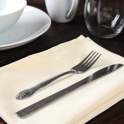 Ivory Spun Polyester Dinner Napkins, 20x20 in, Pack of 25