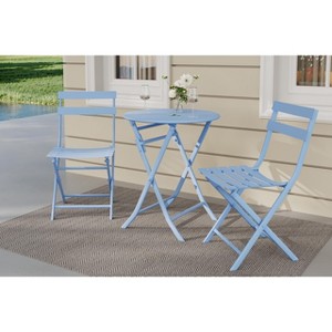 3 Piece Patio Set,Folding Patio Table and Chairs, Folding Outdoor Patio Furniture Sets,Weather Resistant Conversation Set for Yard Garden - 1 of 4