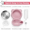 Dog Bowls, Cat Food and Water Bowl Set with Water Dispenser and Stainless Steel Bowl for Cats and Small Dogs - 3 of 4