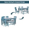 Mid-Century 6-Piece Dining Table Set with Bench & Upholstered Chairs, Vintage 2-Tone Finish, Storage Drawer, Rubberwood Frame - 4 of 4