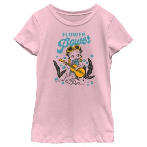 Girl's Betty Boop Flower Power T-Shirt - 1 of 4